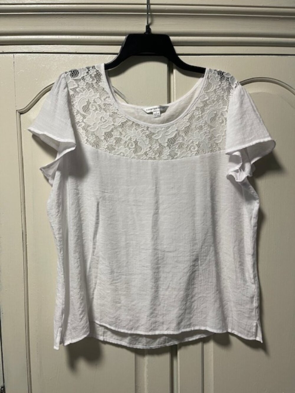 Counterparts  Short sleeves Top White Size L Excellent Conditions